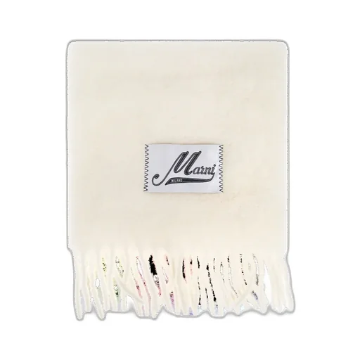 Logo Patch Fringed-Edge Scarf