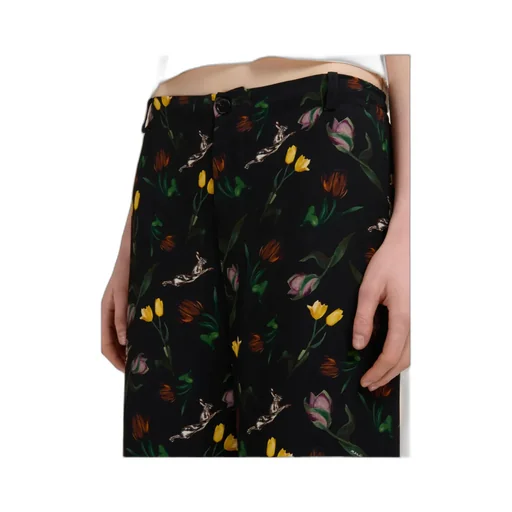 Floral-Print Wide-Leg Trousers