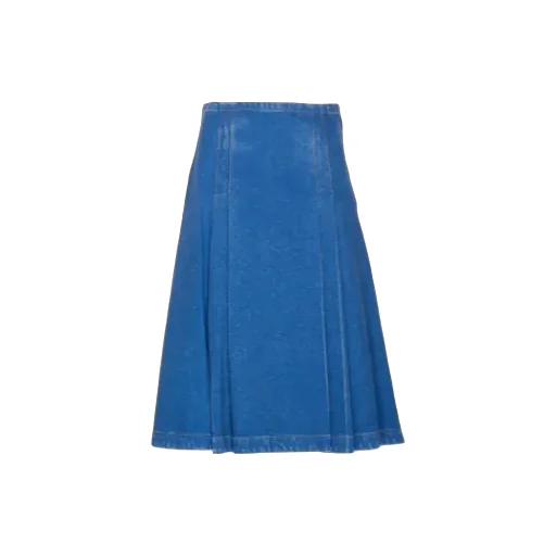 High-Waisted Denim Midi Skirt