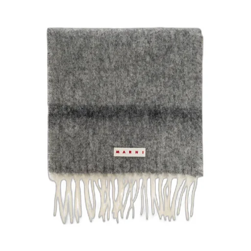 Logo Patch Fringed Scarf