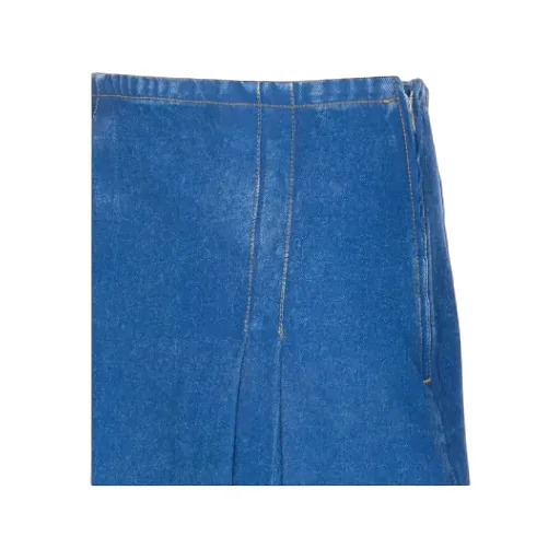 High-Waisted Denim Midi Skirt