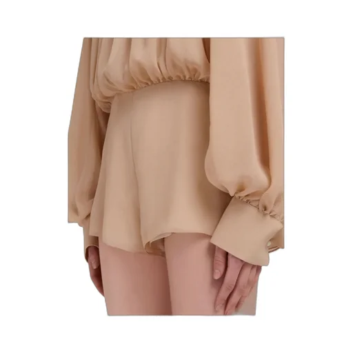 Long Sleeve Gathered Jumpsuit
