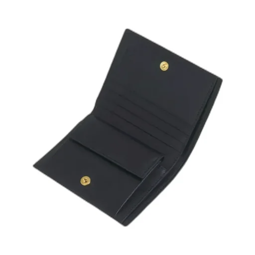 Black Leather Envelope Bifold Wallet