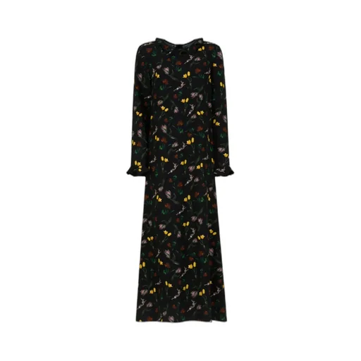 Envers Satin Maxi Dress With Tulips And Hares Print