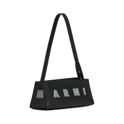 Logo Detailed Zipped Shoulder Bag