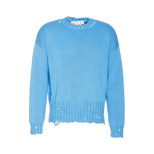 Distressed Crewneck Knit Jumper