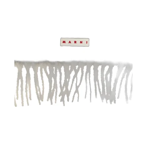 Logo Patch Fringed Scarf