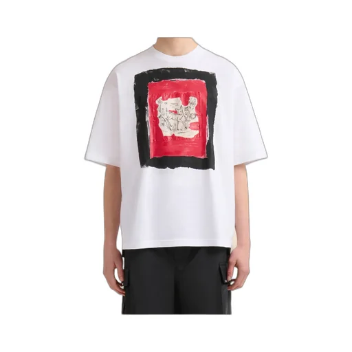 Cotton T-Shirt With Fawn Print