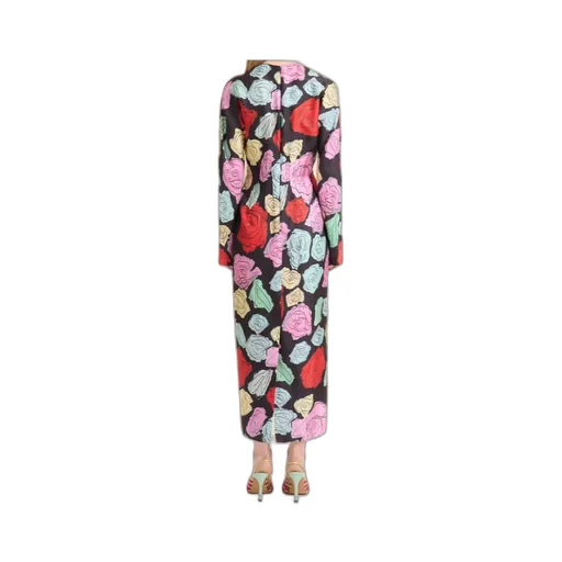 Floral-Printed Long-Sleeved Crewneck Dress