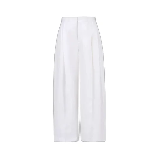 Poplin Trousers With Maxi Pleats