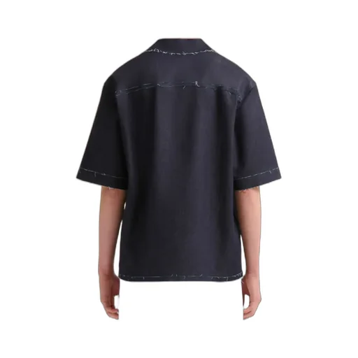 Short-Sleeved Straight-Hem Shirt