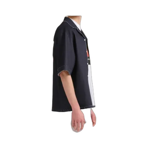 Short-Sleeved Straight-Hem Shirt