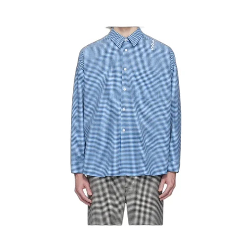 Logo Embroidered Checked Shirt