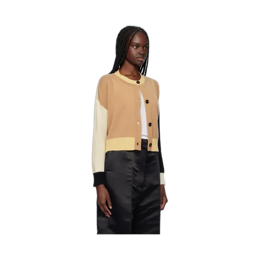 Logo Embroidered Color Blocked Cardigan