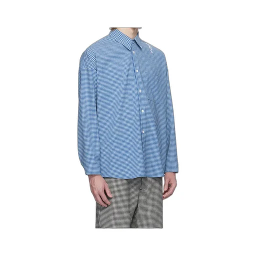Logo Embroidered Checked Shirt