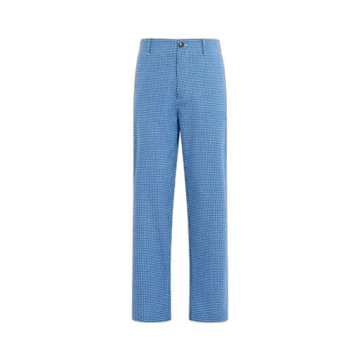 Wool Blend Gingham Trousers