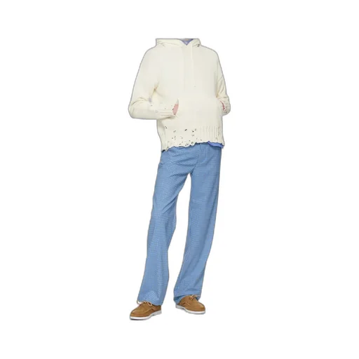 Wool Blend Gingham Trousers