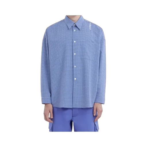 Logo Embroidered Checked Shirt