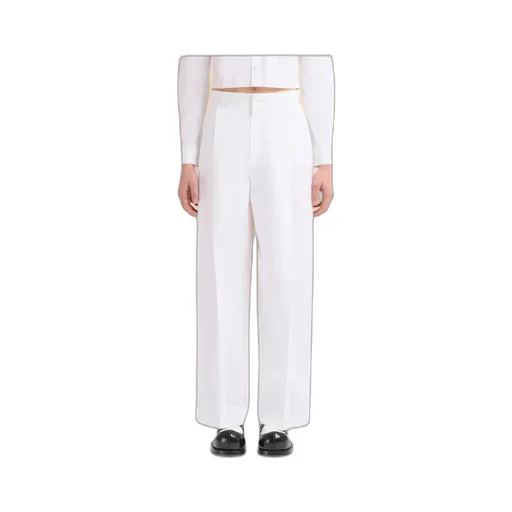Poplin Trousers With Maxi Pleats