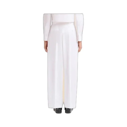 Poplin Trousers With Maxi Pleats