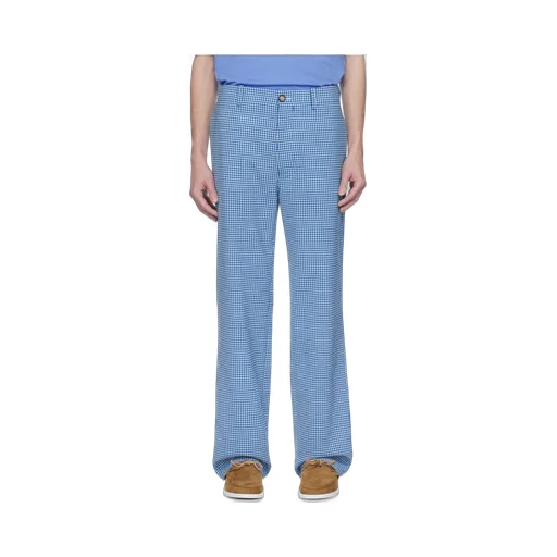 Wool Blend Gingham Trousers