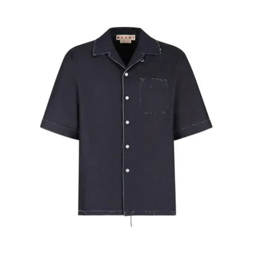 Short-Sleeved Straight-Hem Shirt
