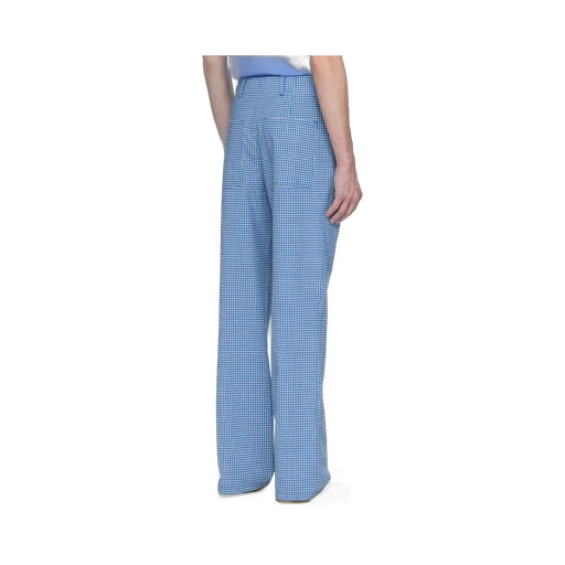Wool Blend Gingham Trousers