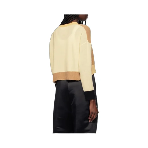 Logo Embroidered Color Blocked Cardigan