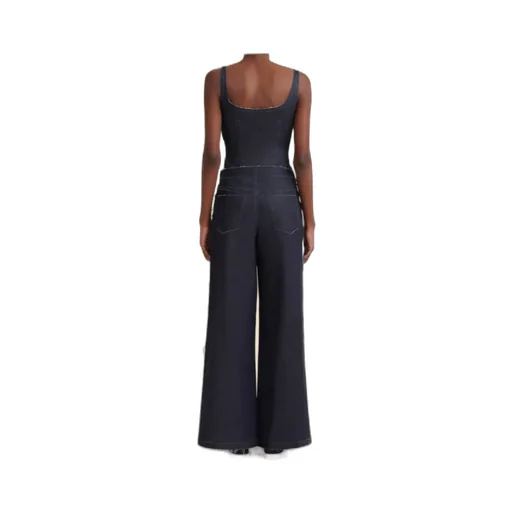 Stretch Denim Trompe L'oeil Trousers