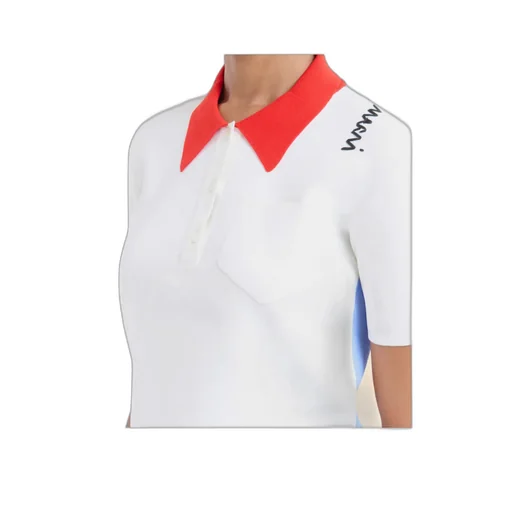 Technical Viscose Polo With Contrasting Back Panel