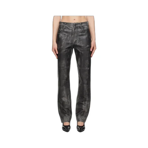 Faded Leather Trousers