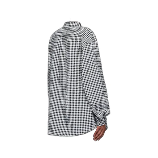 Gingham Seersucker Long Sleeve Shirt