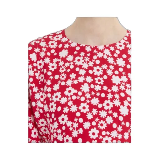Satin Midi Dress With Pop Fields Motif