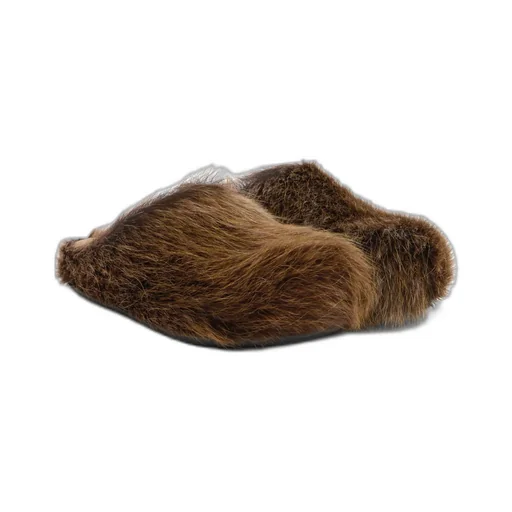 Long Hair Calfskin Fussbett Sabot Loafers