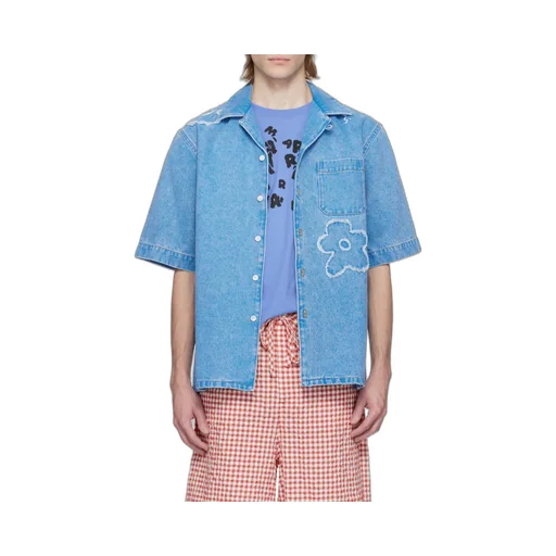 Floral Detailed Short-Sleeved Buttoned Shirt