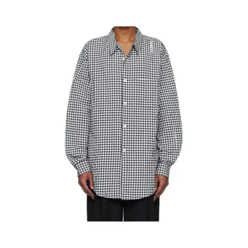 Gingham Seersucker Long Sleeve Shirt