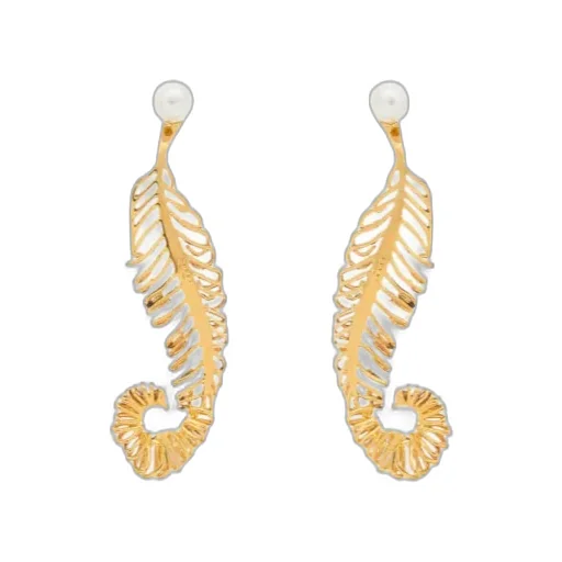 Curved Feather Earrings