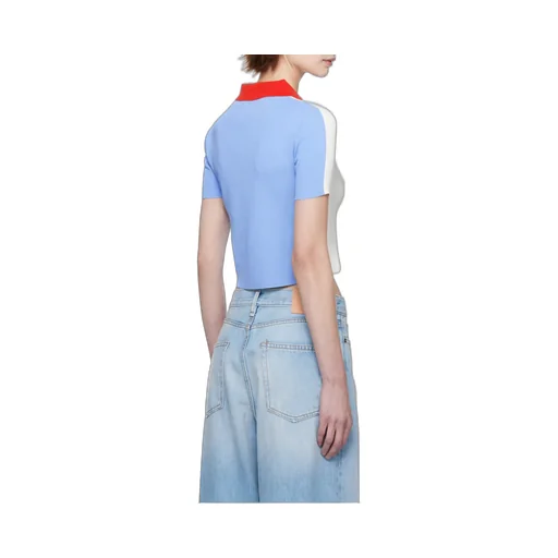 Technical Viscose Polo With Contrasting Back Panel