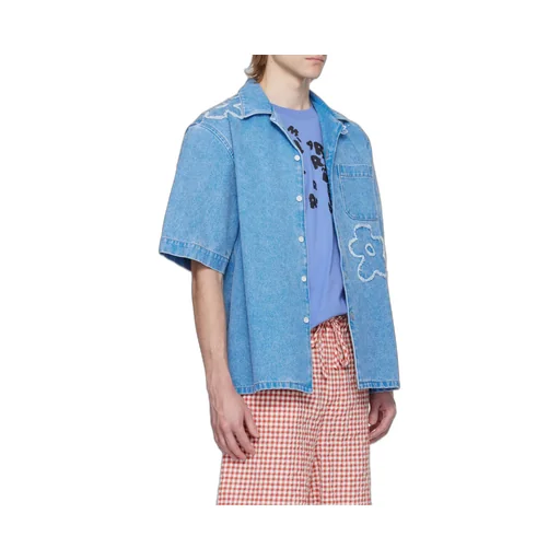 Floral Detailed Short-Sleeved Buttoned Shirt