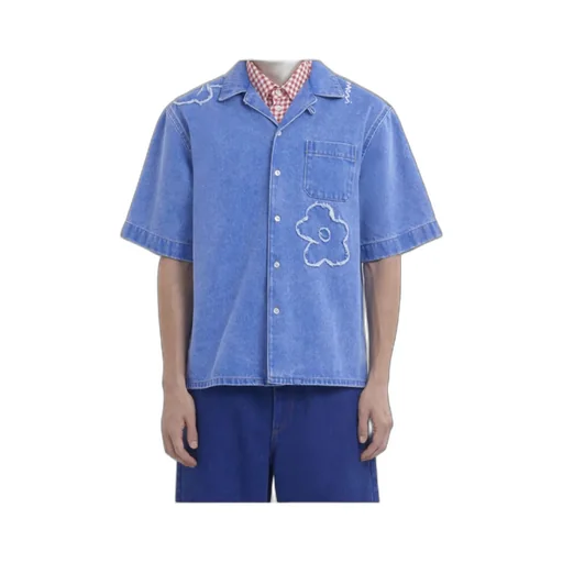 Floral Detailed Short-Sleeved Buttoned Shirt