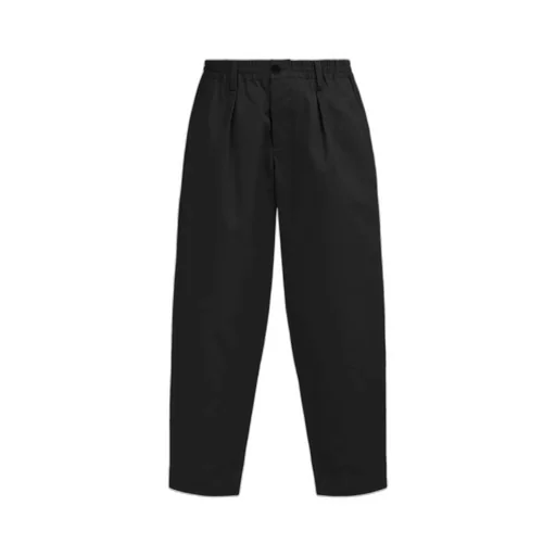 Pleated Tapered Leg Gabardine Trousers
