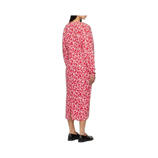 Satin Midi Dress With Pop Fields Motif