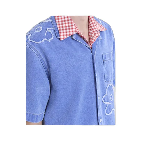 Floral Detailed Short-Sleeved Buttoned Shirt