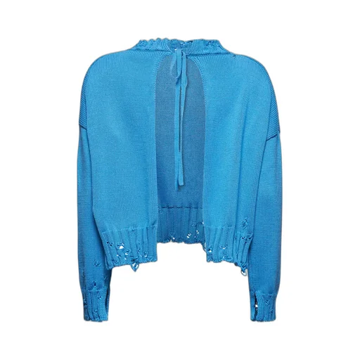 Distressed Knitted Self-Tied Crewneck Jumper