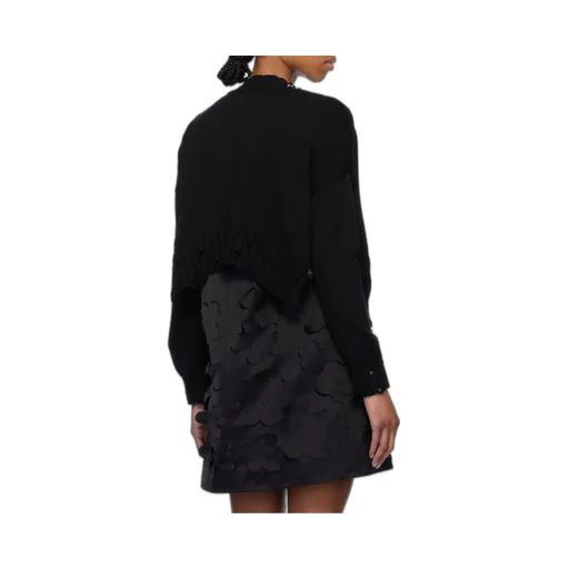 Distressed Knitted Slef-Tied Crewneck Jumper