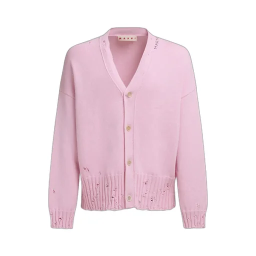 V-Neck Distressed Cardigan