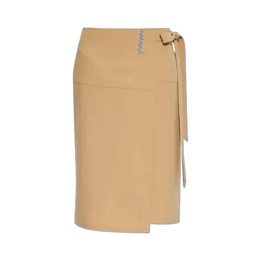 Logo Embroidered Midi Skirt