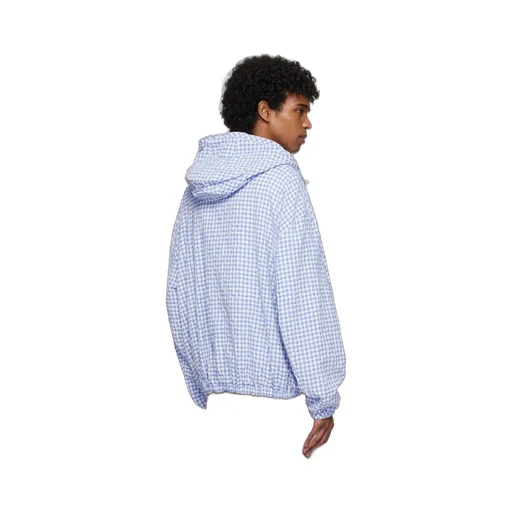 Checked Seersucker Hooded Jacket