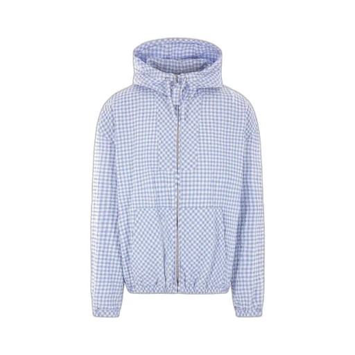 Checked Seersucker Hooded Jacket