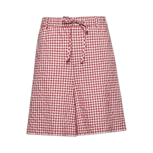 Checked Drawstring Shorts